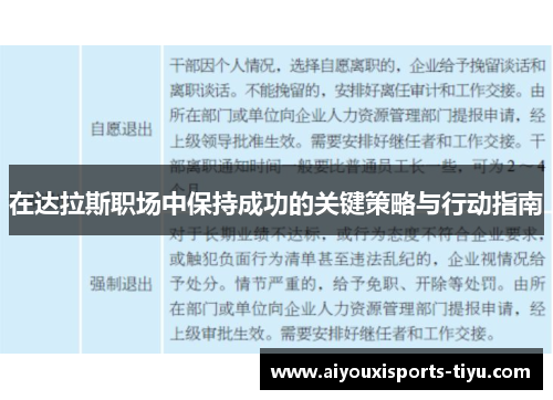 在达拉斯职场中保持成功的关键策略与行动指南